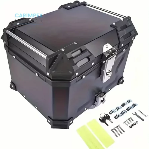 45L JDR  Motoros Túradoboz Aluminium Fekete Levehető 
