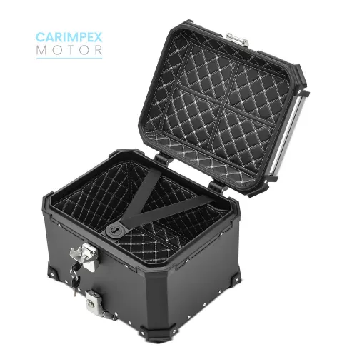 45L JDR  Motoros Túradoboz Aluminium Fekete Levehető 