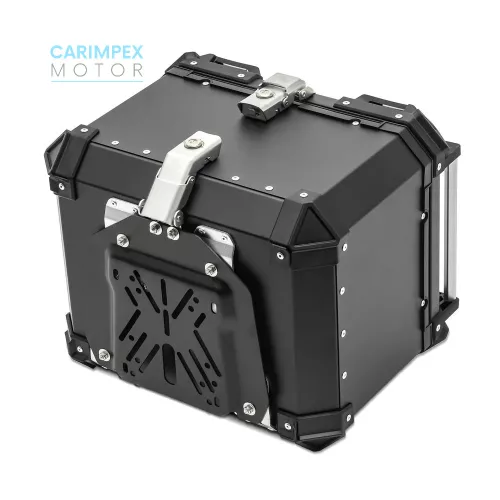 45L JDR  Motoros Túradoboz Aluminium Fekete Levehető 