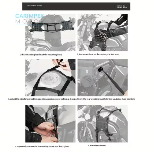 Motorkerékpár üzemanyagtank mellény rögzitő alap 1db