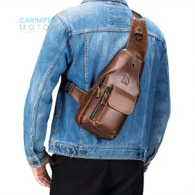 Motorkerékpáros Vintage bőr válltáska 