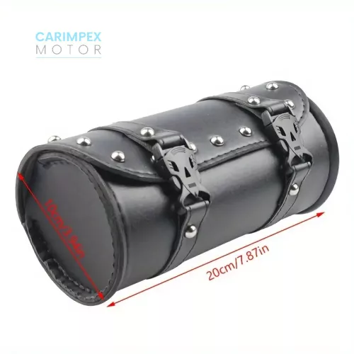 Motorkerékpár Vintage Hengeres Nyeregtáska Fekete