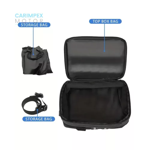 Motorkerékpár tároló táska oldal és felső dobozokra 3 db -os szett 