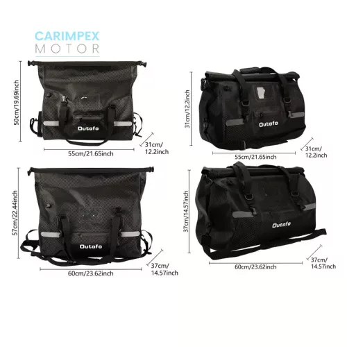 Motorkerékpáros 80 L- es vízálló poggyász, Fekete színben