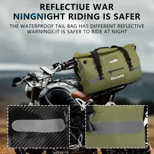 Motorwolt Motorkerékpár oldaltáska 2db -os szett Katona zöld színben