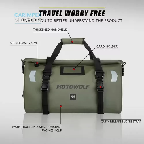 Motorwolt Motorkerékpár oldaltáska 2db -os szett Katona zöld színben