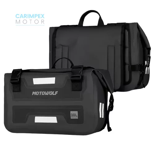 Motowolf Motorkerékpár 1 db Poggyásztáska 2 db Oldaltáska 3db szett Fekete színben
