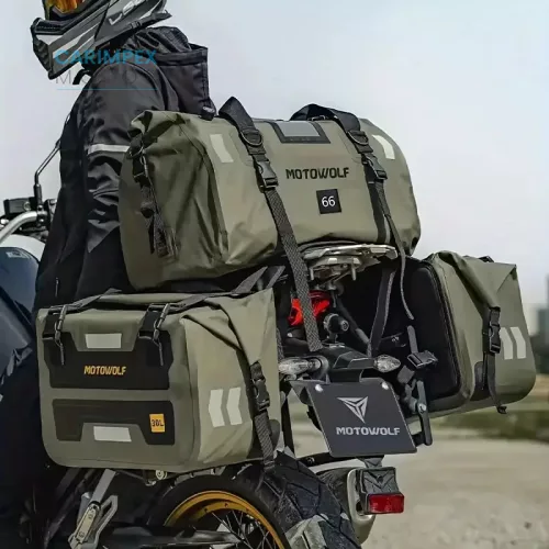 Motowolf Motorkerékpár Poggyász táska, Hátizsák, Hátsó táska Fekete színben