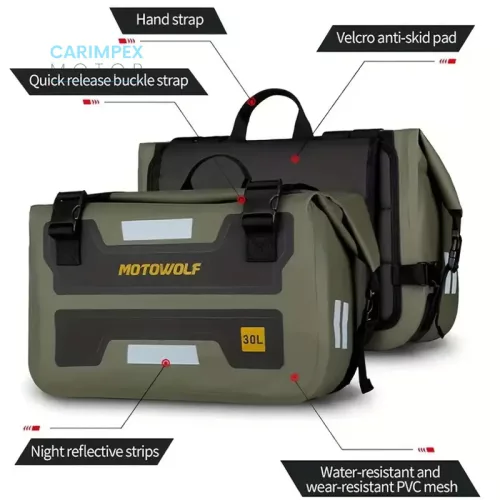 Motowolf Motorkerékpár oldaltáska 2 db -os szett, fekete színben 