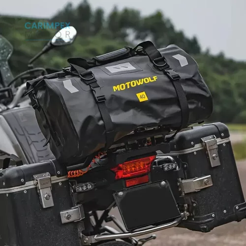 Motowolf Motorkerékpár Poggyász táska , Hátizsák, Hátsó táska sárga színben  