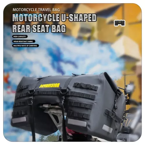 SOYAVISION Motorkerékpár hátsótáska szett, Fekete színben