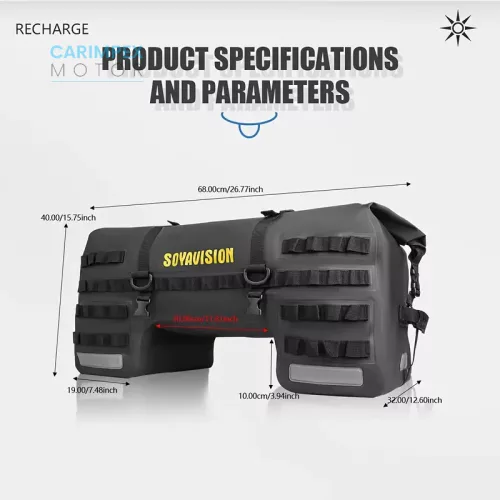 SOYAVISION Motorkerékpár hátsótáska szett, Fekete színben