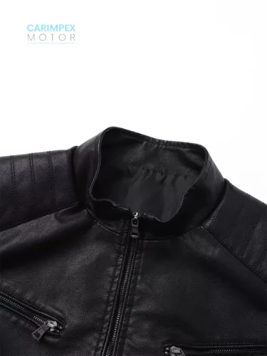 MOTOROS Vintage stílusú motoroskeréppáros dzseki Fekete XL 