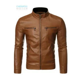 Motoros vintage motorkerékpáros dzseki Barna XL