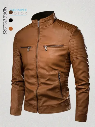 Motoros vintage motorkerékpáros dzseki Barna XL