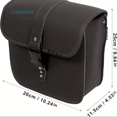 Motorkerékpár nyereg  oldaltáska sötét barna színben